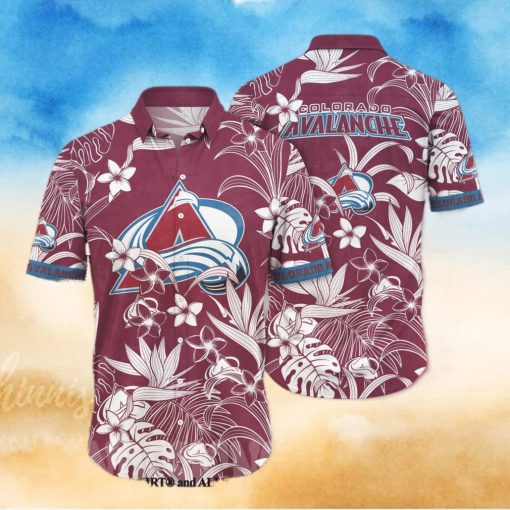 Colorado Avalanche NHL Floral Full Printed 3D Hawaiian Shirt