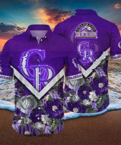 Colorado Rockies MLB Mens Floral Button Up Shirt