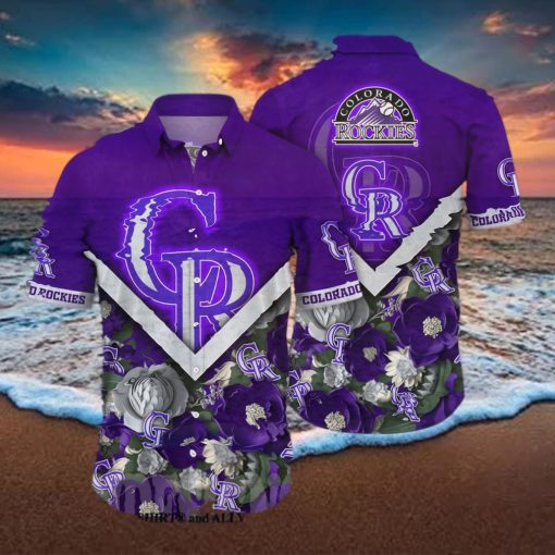 Colorado Rockies MLB Floral Full Print Hawaiian Shirt