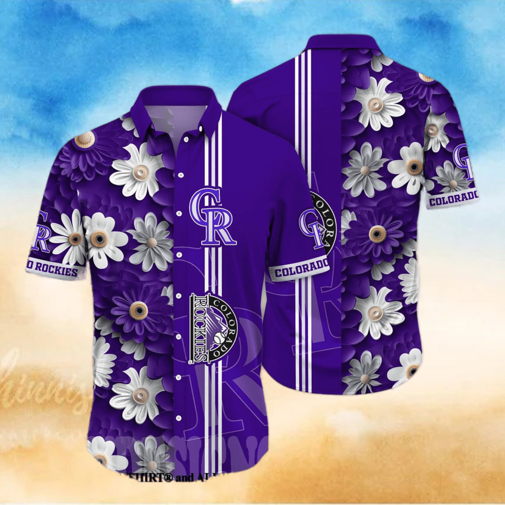 Colorado Rockies MLB Flower Unisex Hawaiian Shirt Colorado Rockies MLB Flower Unisex Hawaiian Shirt