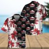 Bull Riding White Leaves Hawaiian Shirt