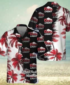 Coors Light Beer Palm Trees Short Sleeve Hawaiian Shirt