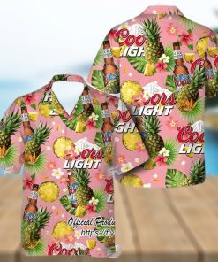 Coors Light Beer Pineapple Short Sleeve Hawaiian Shirt