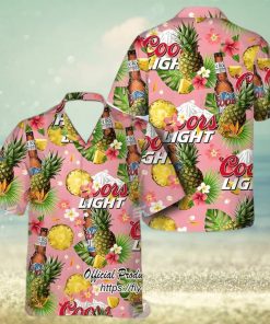 Coors Light Beer Pineapple Short Sleeve Hawaiian Shirt