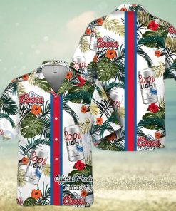 Coors Light Beer Red Stripe Aloha Hawaiian Shirt