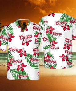 Coors Light Hawaiian Shirt Hibiscus Flower Summer 2023 Hawaiian Shirt