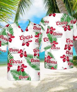 Coors Light Hawaiian Shirt Hibiscus Flower Summer 2023 Hawaiian Shirt