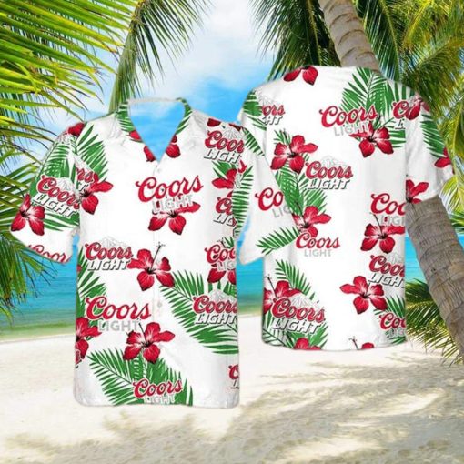 Coors Light Hawaiian Shirt Hibiscus Flower Summer 2023 Hawaiian Shirt