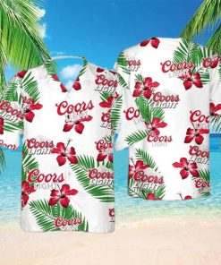 Coors Light Hawaiian Shirt Hibiscus Flower Summer 2023 Hawaiian Shirt