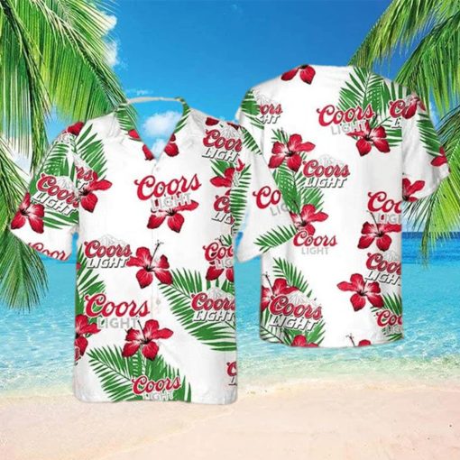 Coors Light Hawaiian Shirt Hibiscus Flower Summer 2023 Hawaiian Shirt