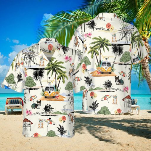 Corgi Hawaii Beach Hawaiian Shirt