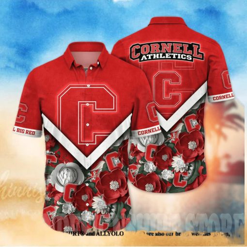 Cornell Big Red NCAA Floral Full Printing Hawaiian Shirt