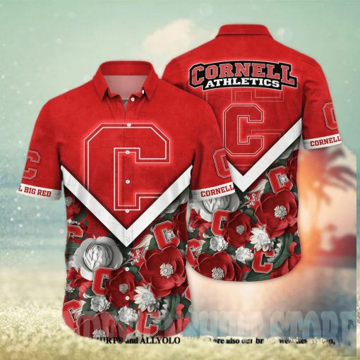 Cornell Big Red NCAA Floral Full Printing Hawaiian Shirt