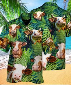 Cow Face Troll Funny Lover Cattle Tropical Style Hawaiian Shirt