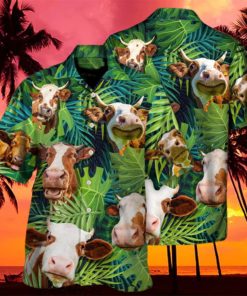 Cow Face Troll Funny Lover Cattle Tropical Style Hawaiian Shirt