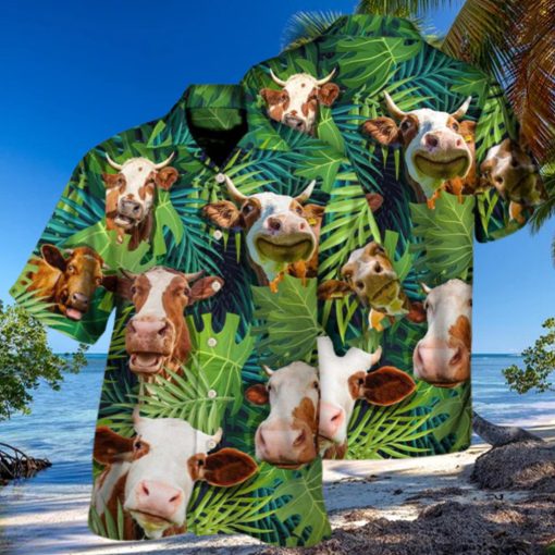 Cow Face Troll Funny Lover Cattle Tropical Style Hawaiian Shirt