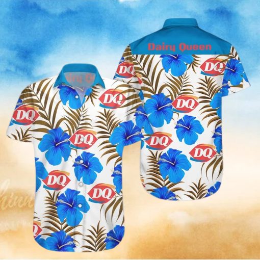 Dairy Queen Tropical Flower Aloha Hawaiian Shirts