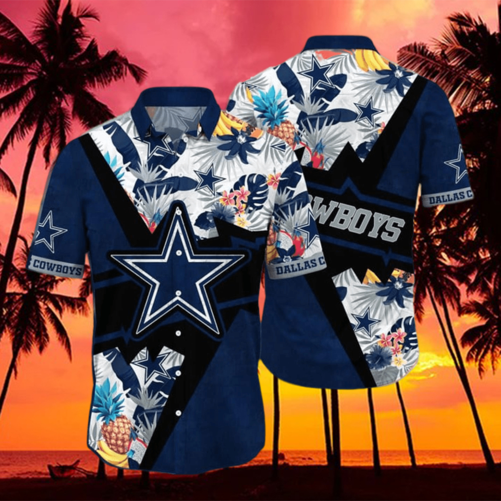 NFL Dallas Cowboys Graphic Floral Tropical Pattern Hawaiian Shirt