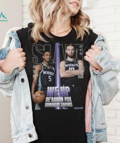 De'Aaron Fox and Domantas Sabonis Sacramento Kings Slam Cover Tee Shirt NBA