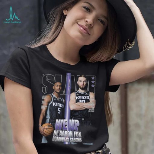 De’Aaron Fox and Domantas Sabonis Sacramento Kings Slam Cover Tee Shirt NBA