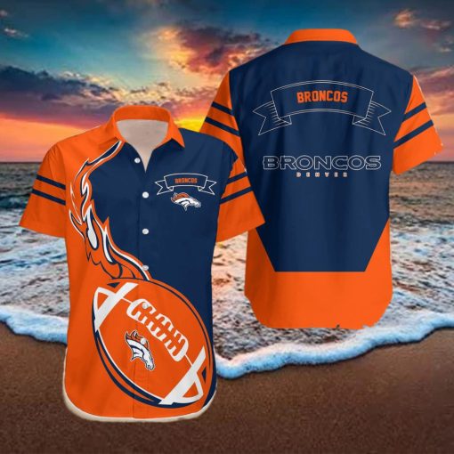 Denver Broncos NFL Flame Ball Hawaiian Shirt