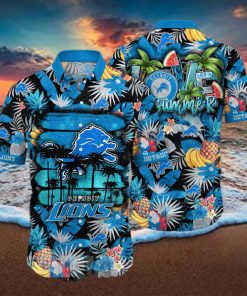 Detroit Lions NFL Flower 3D Full Printed Hawaiian Shirt