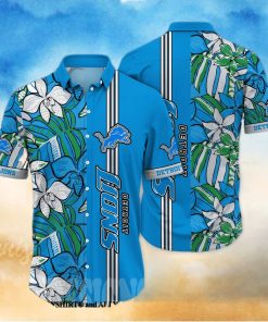 Detroit Lions NFL Flower Unisex All Over Printed Hawaiian Shirt