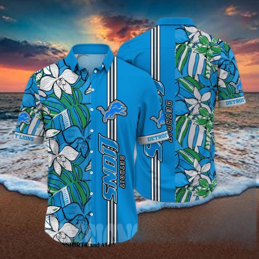 Detroit Lions NFL Flower Unisex All Over Printed Hawaiian Shirt