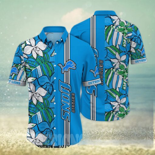 Detroit Lions NFL Flower Unisex All Over Printed Hawaiian Shirt