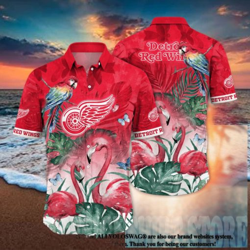 Detroit Red Wings NHL Floral 3D Hawaiian Shirt