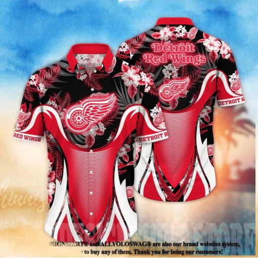 Detroit Red Wings NHL Floral All Over Print Hawaiian Shirt