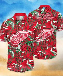 Detroit Red Wings NHL Floral Full Print 3D Hawaiian Shirt