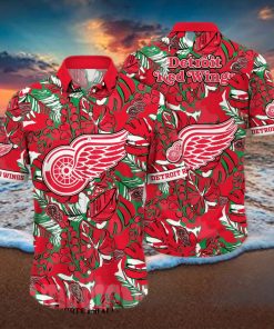 Detroit Red Wings NHL Floral Full Print 3D Hawaiian Shirt