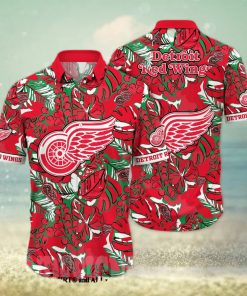 Detroit Red Wings NHL Floral Full Print 3D Hawaiian Shirt