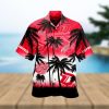 Custom Face Red Flowers Green Leaves Men s All Over Print Hawaiian Shirt