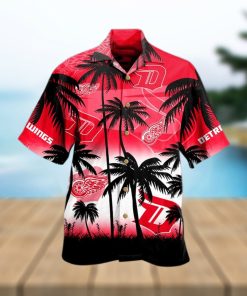 Detroit Red Wings Nhl Palm Hawaiian Shirt