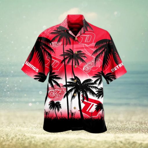 Detroit Red Wings Nhl Palm Hawaiian Shirt