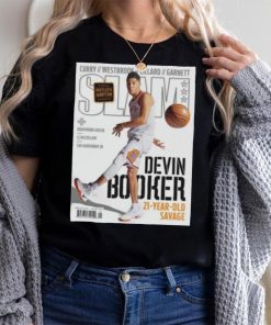Devin Booker Phoenix Sun Slam Cover Tee Shirt NBA