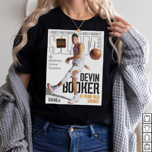 Devin Booker Phoenix Sun Slam Cover Tee Shirt NBA