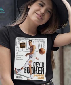 Devin Booker Phoenix Sun Slam Cover Tee Shirt NBA