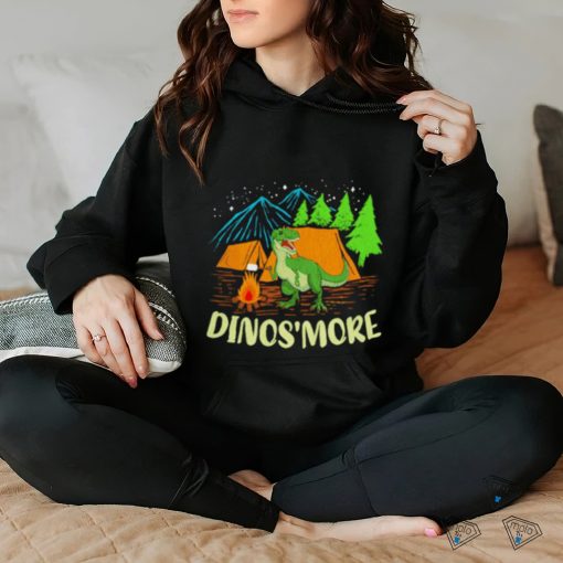 Dinos’smoke dinosaur and camping funny shirt