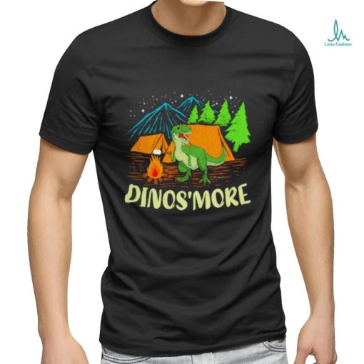 Dinos’smoke dinosaur and camping funny shirt