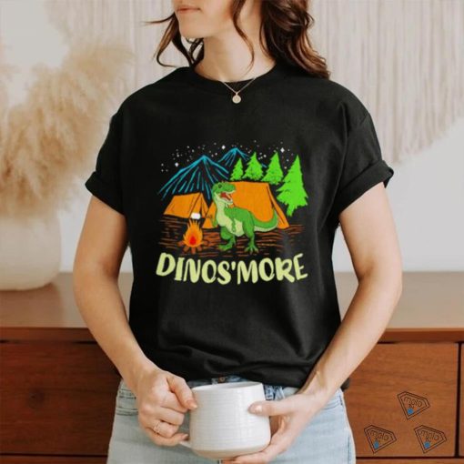 Dinos’smoke dinosaur and camping funny shirt