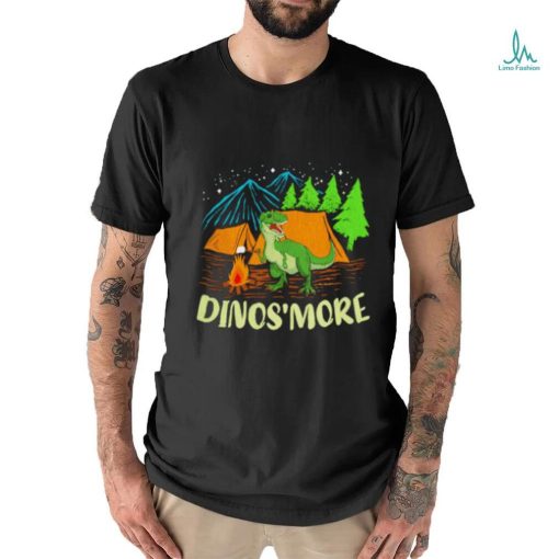 Dinos’smoke dinosaur and camping funny shirt