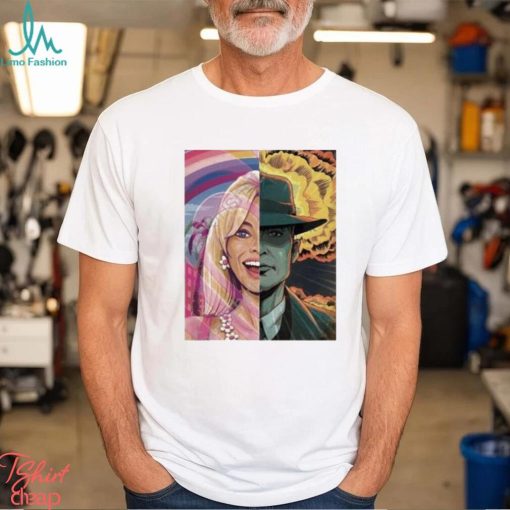 Discussingfilm Barbie Vs Oppenheimer Art By Jonattfieldart shirt