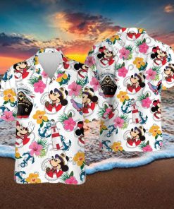 Disney Cruise Mickey Hibiscus Pattern Hawaiian Shirt