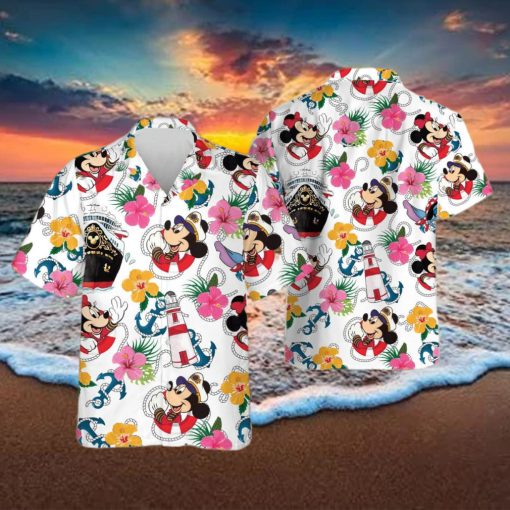 Disney Cruise Mickey Hibiscus Pattern Hawaiian Shirt