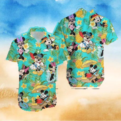 Disney Hawaiian Shirt Disney Mickey Mouse Hawaiian Pineapple Limited Edition  Aloha Shirt  Hawaiian Beach Short