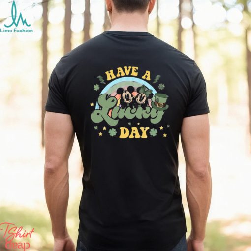 Disney Mickey Minnie Mouse Rainbow Have A Lucky Day St. Patricks Day T Shirt