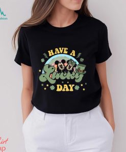 Disney Mickey Minnie Mouse Rainbow Have A Lucky Day St. Patricks Day T Shirt